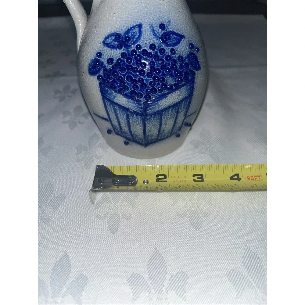 Vintage 2001 Salmon Falls Stoneware 6.5 Blueberry Pitcher - Dave Ernest Mark